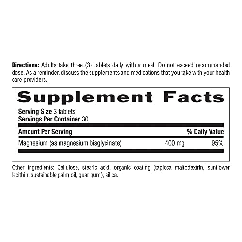 Chelated Magnesium Glycinate 400mg, 180 Tablets Z2653
