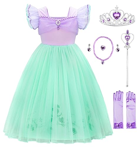Little Mermaid Costume Princess Dress Outfit Accessories U2333