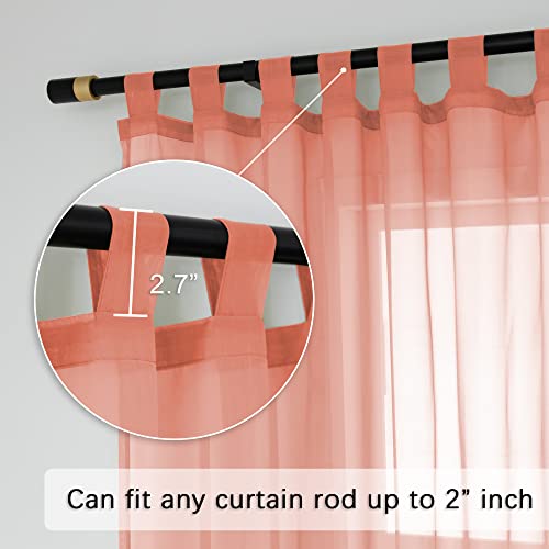Dusty Blue Tab Top Semi Sheer Curtains, 52 x 72 inches, 2 Panels L226