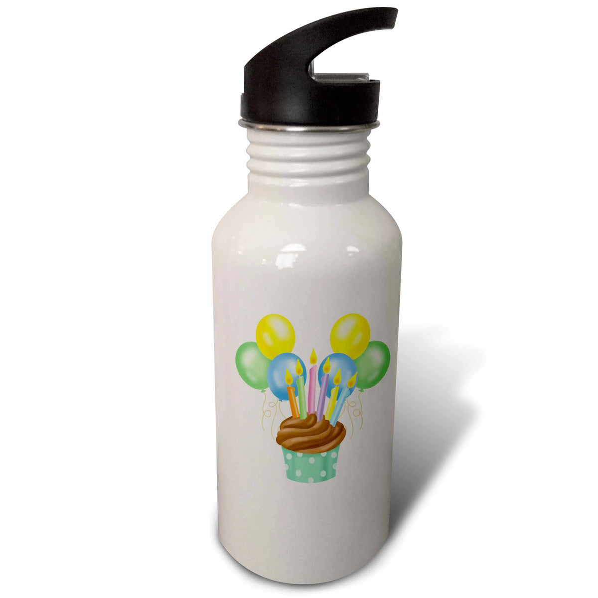 Chocolate Birthday Cupcake Sports Water Bottle 21 oz O5290
