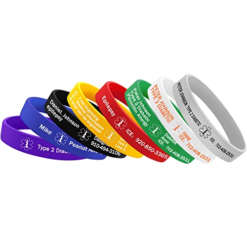 Waterproof Silicone Medical ID Bracelet B48483