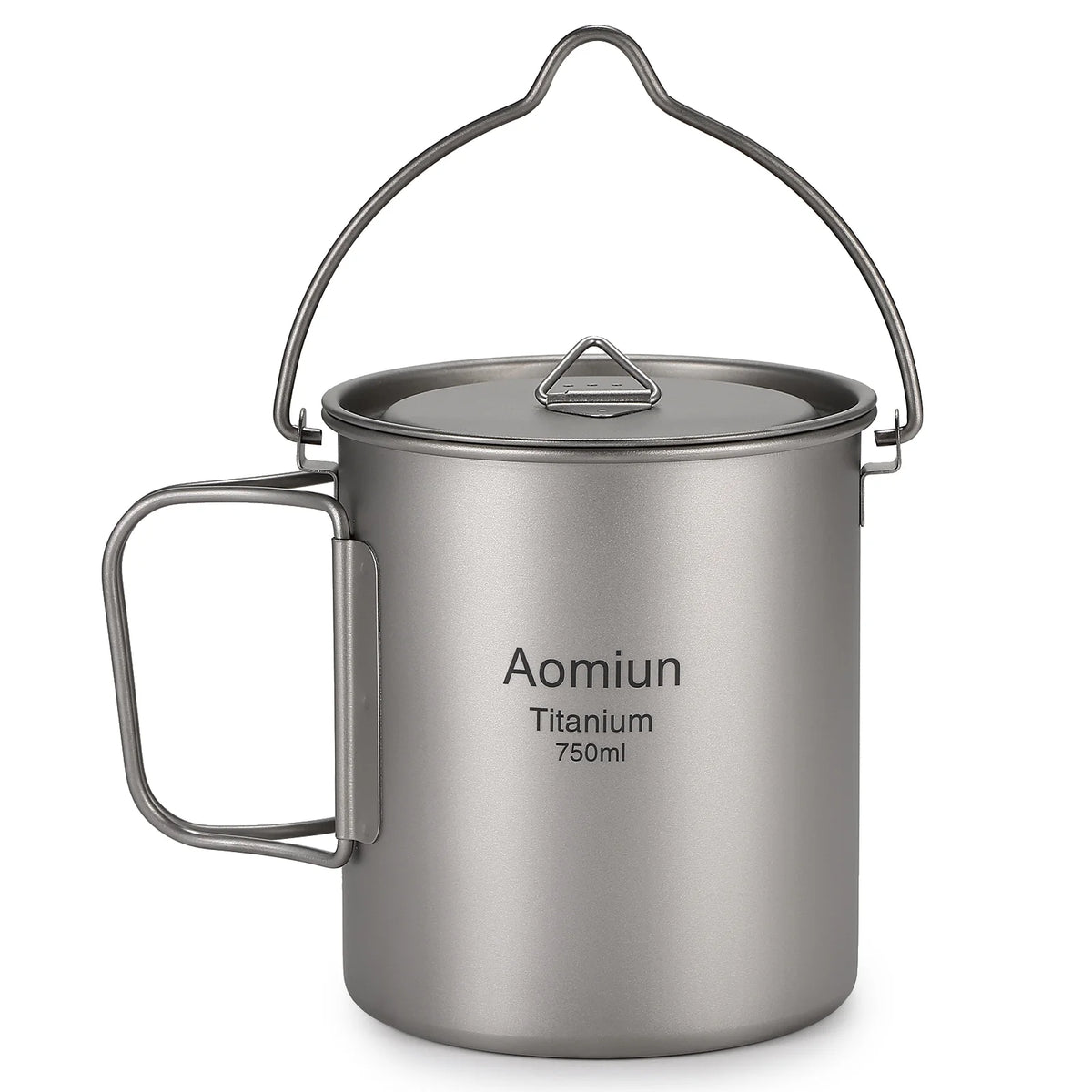 750ml Titanium Pot with Lid and Foldable Handle F502867