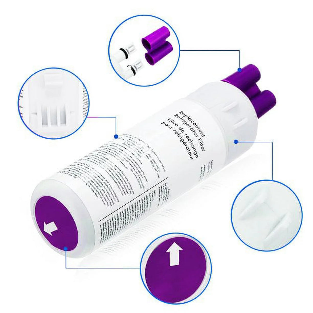 2 Pack Refrigerator Water Filter Replacement J224
