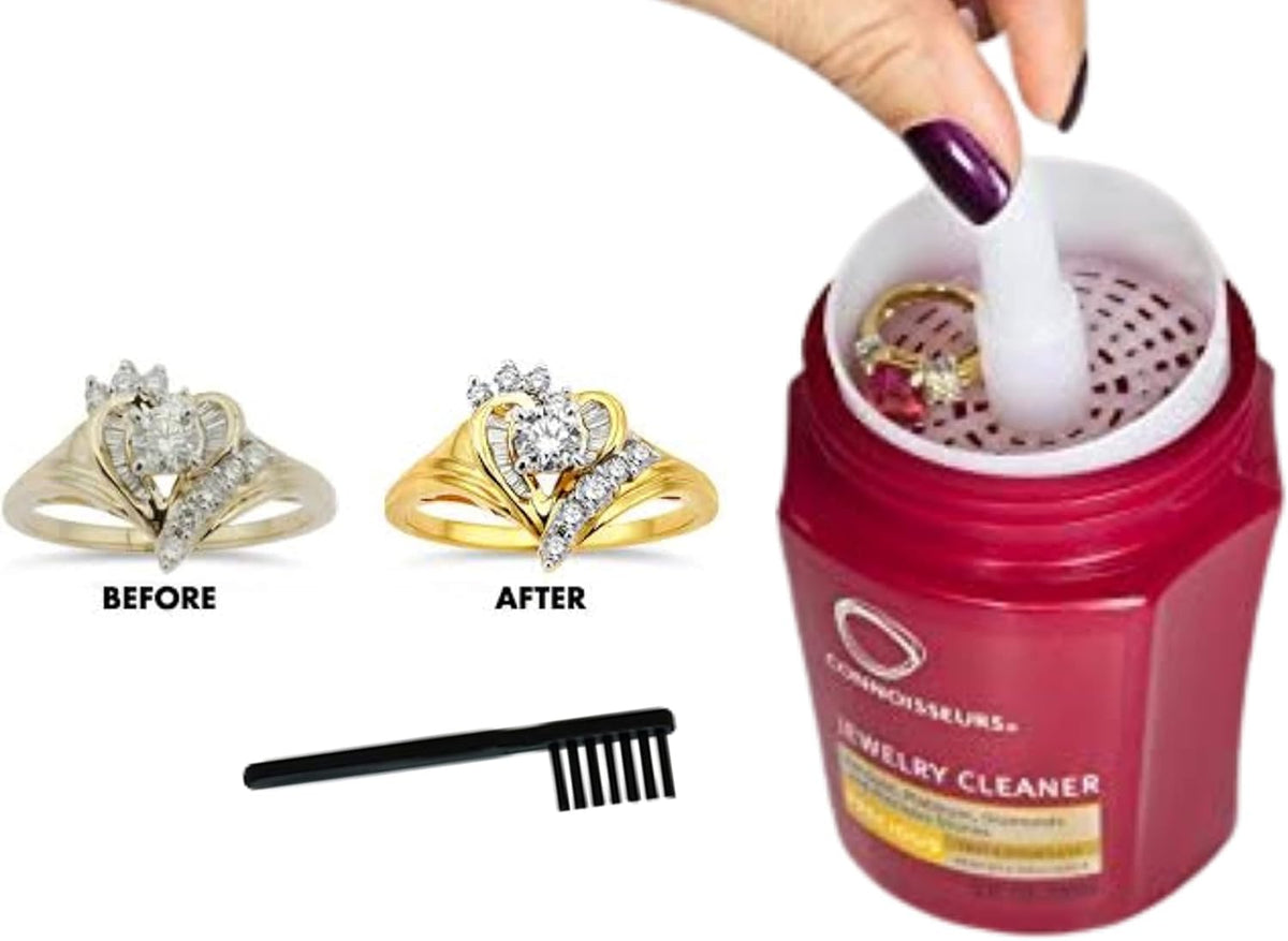 Jewelry Cleaner with Polishing Cloth, Basket and Brush, Pack of 2 P166