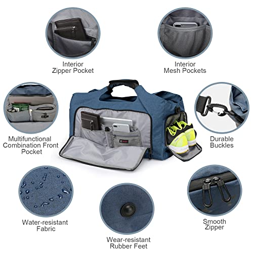 Waterproof Sports Travel Duffel Bag with Wet Pocket & Shoes Compartment C26339