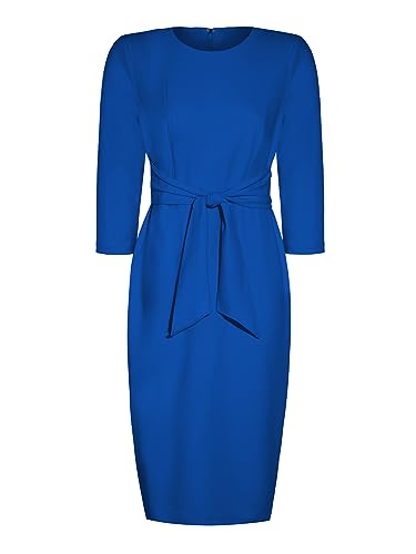 Knit Crepe Tie Waist Sheath O535648