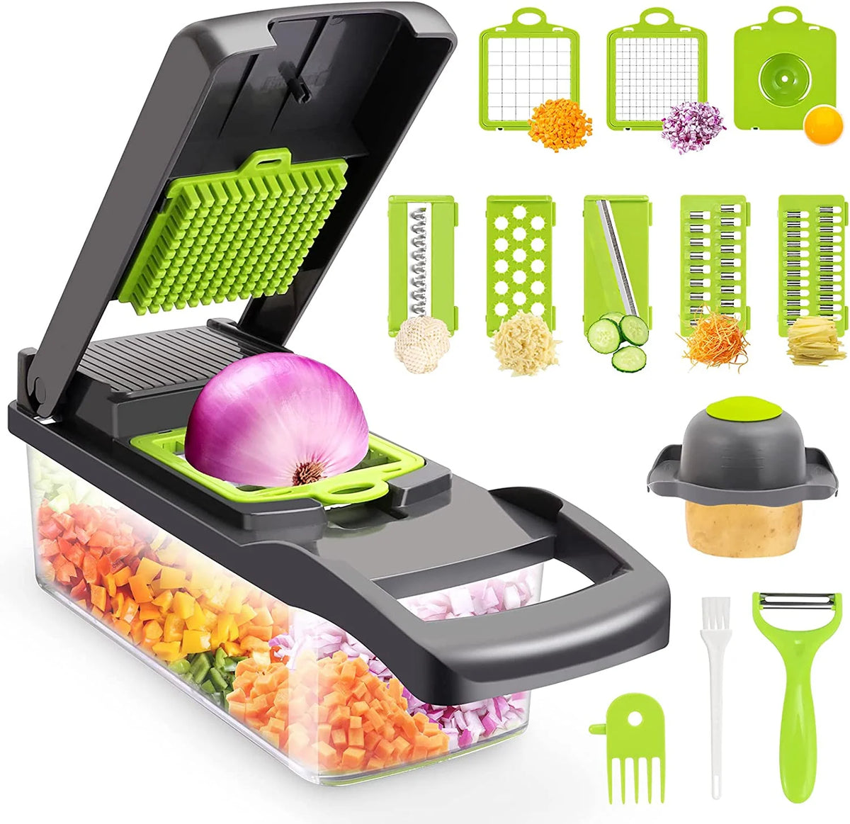 13-in-1 Vegetable & Fruit Chopper with Colander Container T41275
