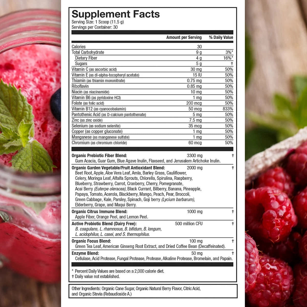 USDA Organic Super Fruit & Veggie Powder, 12.2 Ounces I600