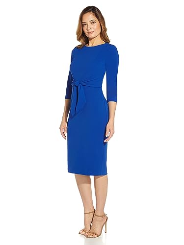 Knit Crepe Tie Waist Sheath O535648
