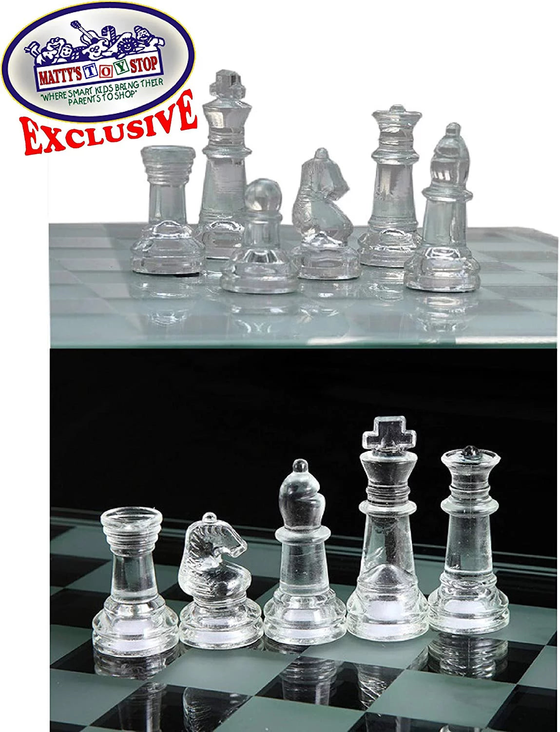Small Glass Chess Set L2119