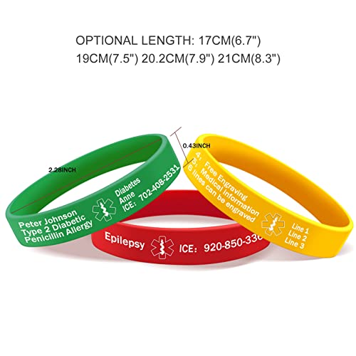 Waterproof Silicone Medical ID Bracelet B48483