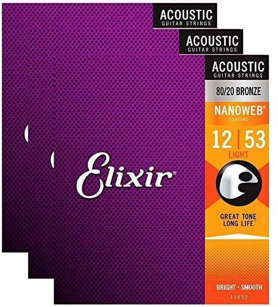 80/20 Bronze Acoustic Guitar Strings Light 12-53 3 Sets X771441