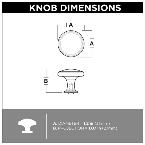 1.25-in Heirloom Silver Round Traditional Cabinet Knob (36-Pack) K17430