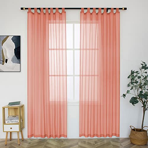 Dusty Blue Tab Top Semi Sheer Curtains, 52 x 72 inches, 2 Panels L226