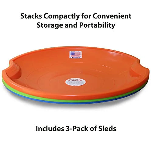 3-Pack Round Snow Saucer Sleds H70276