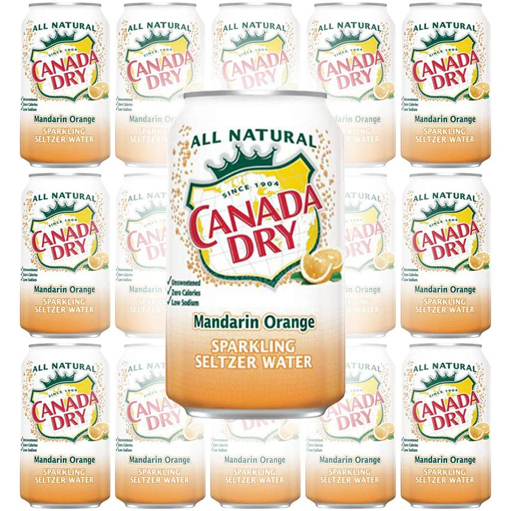 Mandarin Orange Sparkling Seltzer Water, 12oz Can, Pack of 15 M35987