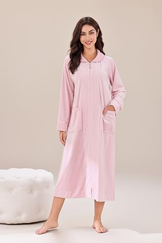 Front Zipper Full-Length Bathrobe O563117