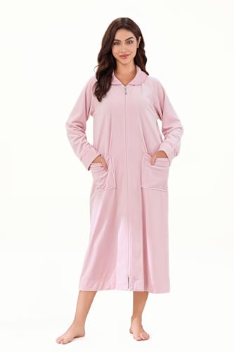 Front Zipper Full-Length Bathrobe O563117