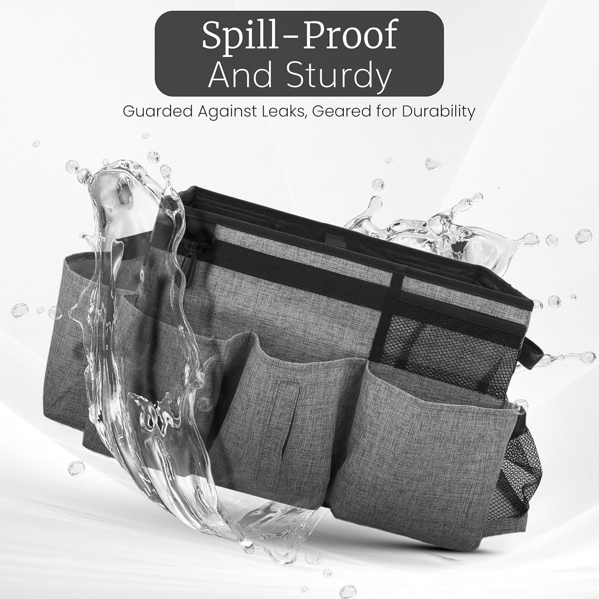 Large Cleaning Caddy with Handles and Strap, 3 Microfiber Cloths and 2 Spray Bottles K124