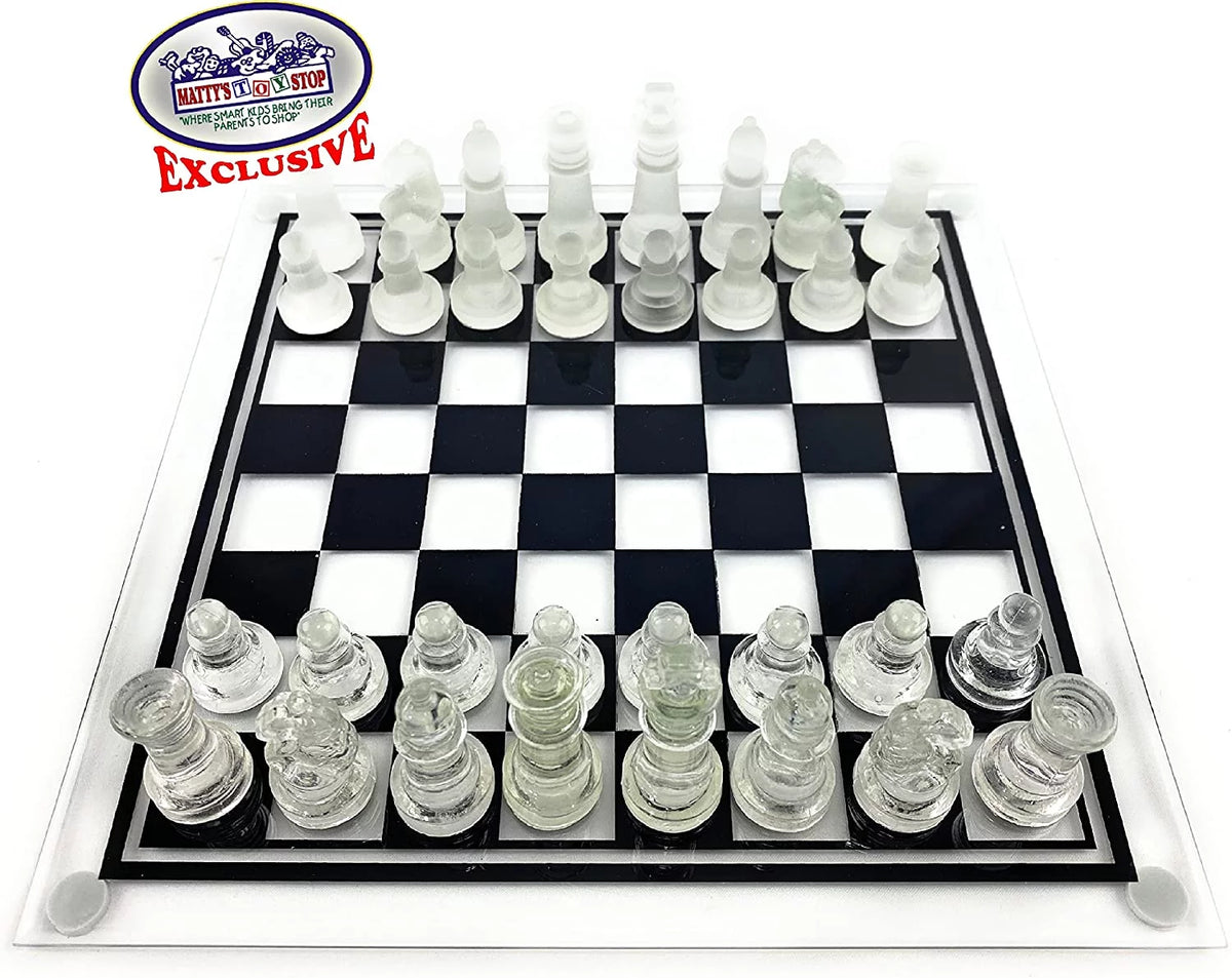 Small Glass Chess Set L2119
