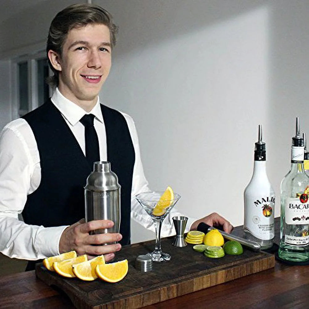 24oz Cocktail Shaker Set with Double Jiggers & 2 Liquor Pourers Y2598