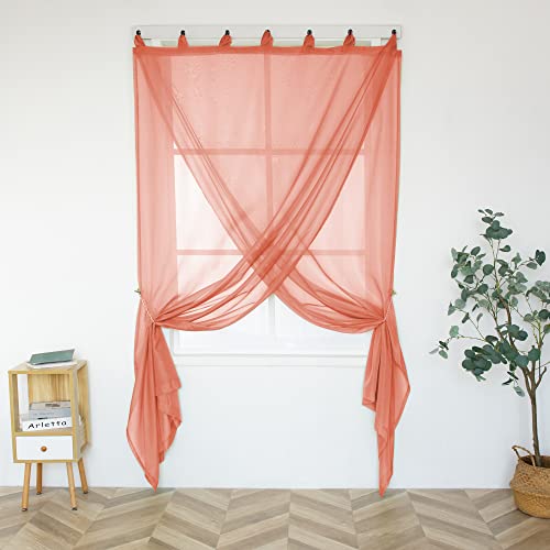 Dusty Blue Tab Top Semi Sheer Curtains, 52 x 72 inches, 2 Panels L226