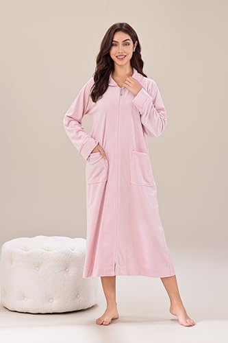 Front Zipper Full-Length Bathrobe O563117