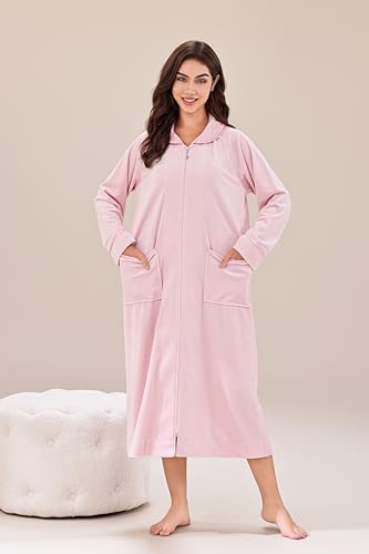 Front Zipper Full-Length Bathrobe O563117