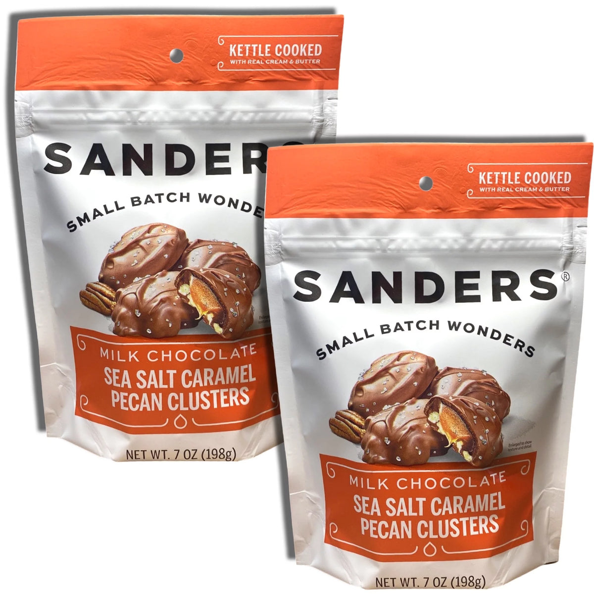 7 Ounce Bag Milk Chocolate Sea Salt Pecan Caramel Cluster D776