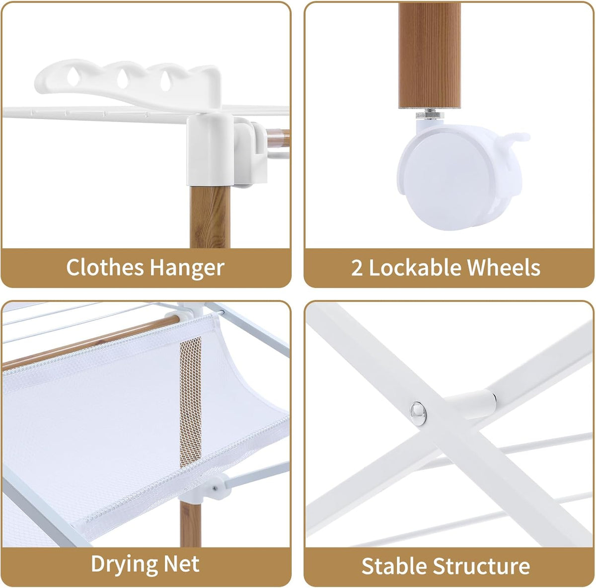 Collapsible Metal Drying Rack with Wheels M55678
