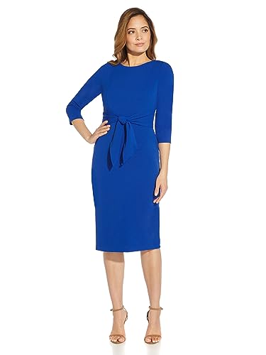 Knit Crepe Tie Waist Sheath O535648