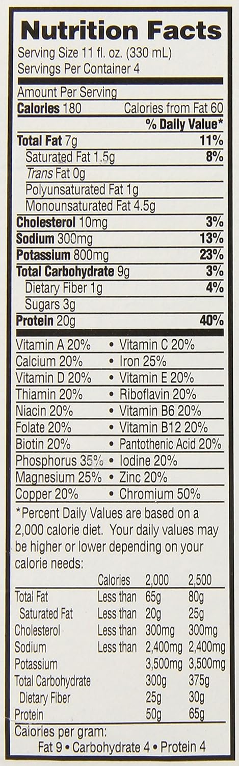 Chocolate 11 Fl Oz Pack of 4 Ready-to-Drink Supplement H765