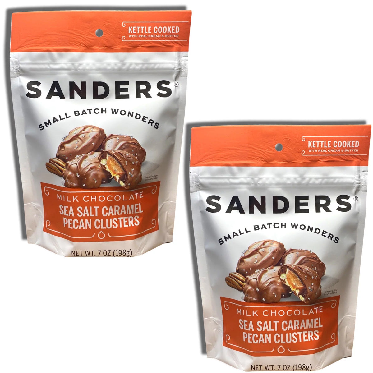 7 Ounce Bag Milk Chocolate Sea Salt Pecan Caramel Cluster D776