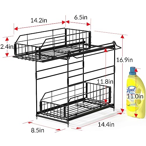 2 Tier Pull Out Cabinet Organizer with Hanging Rail V660