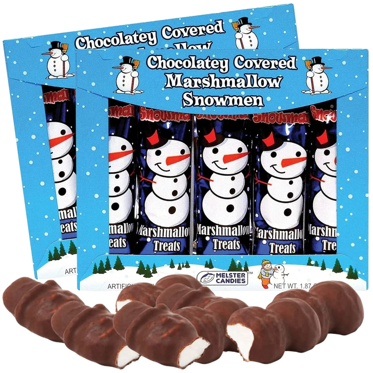 2 Pack 1.87 oz Chocolate Covered Marshmallow Snowmen V435