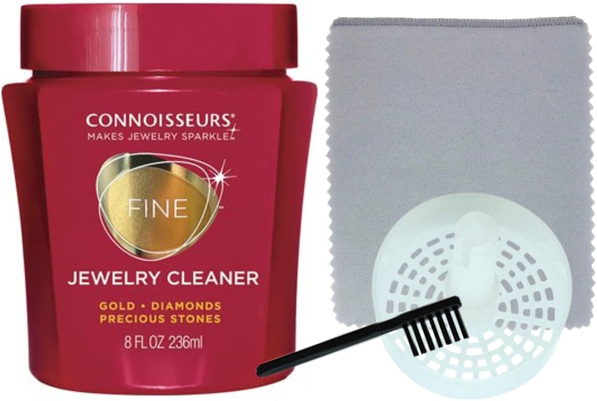 Jewelry Cleaner with Polishing Cloth, Basket and Brush, Pack of 2 P166