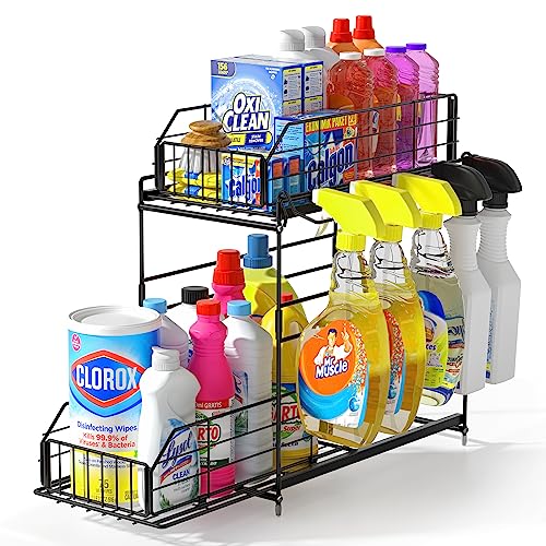 2 Tier Pull Out Cabinet Organizer with Hanging Rail V660