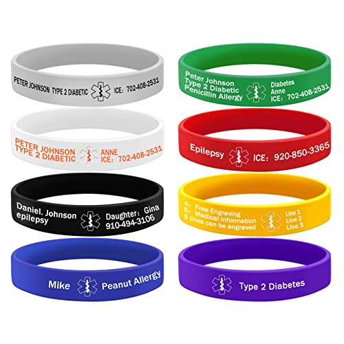 Waterproof Silicone Medical ID Bracelet B48483