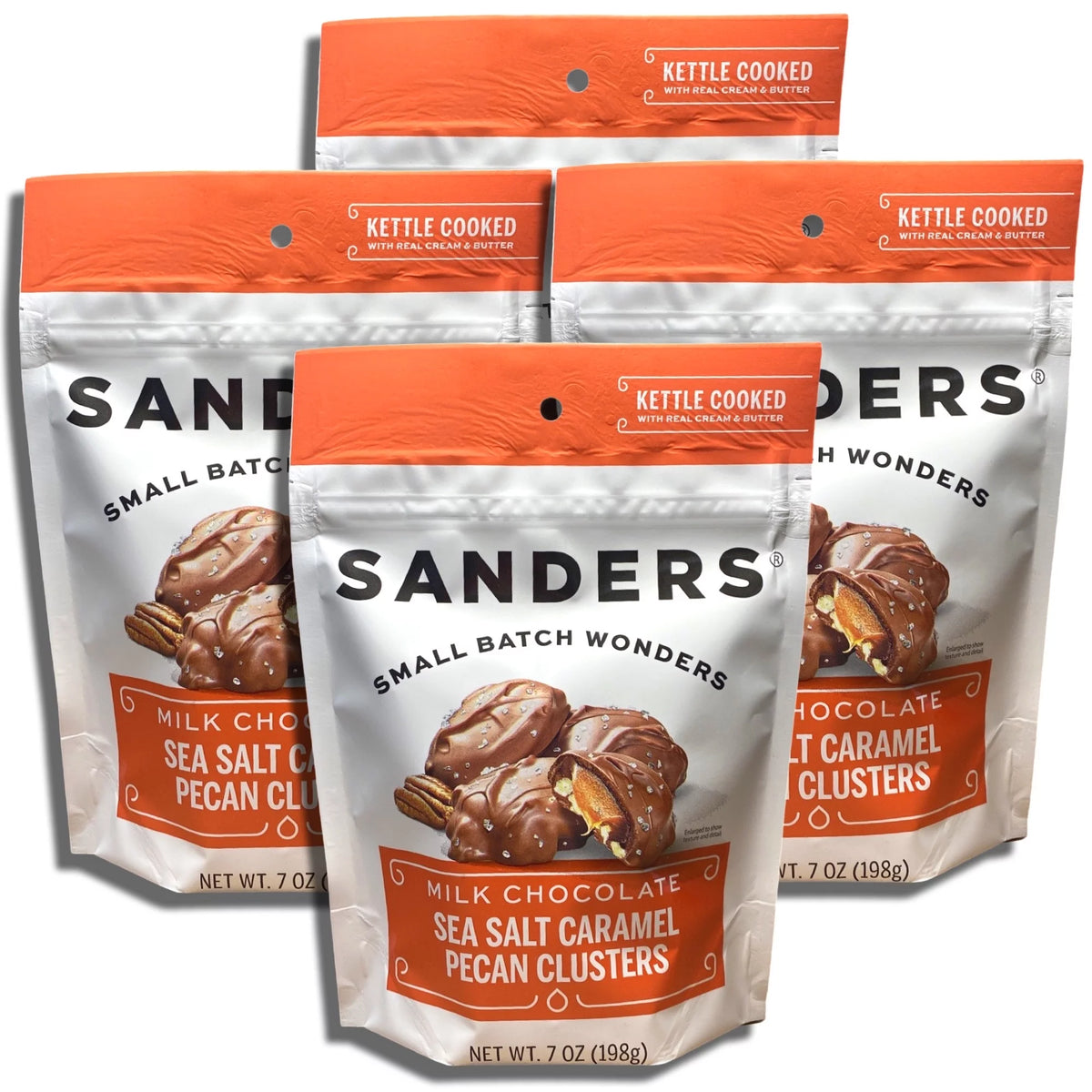 7 Ounce Bag Milk Chocolate Sea Salt Pecan Caramel Cluster D776