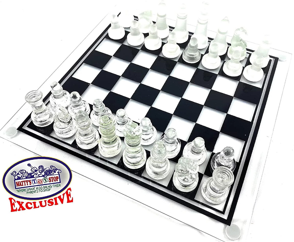 Small Glass Chess Set L2119