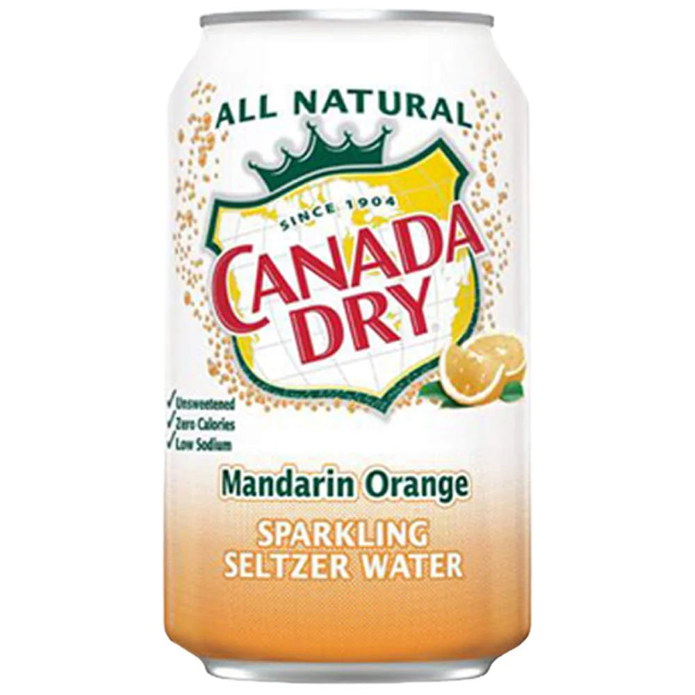 Mandarin Orange Sparkling Seltzer Water, 12oz Can, Pack of 15 M35987