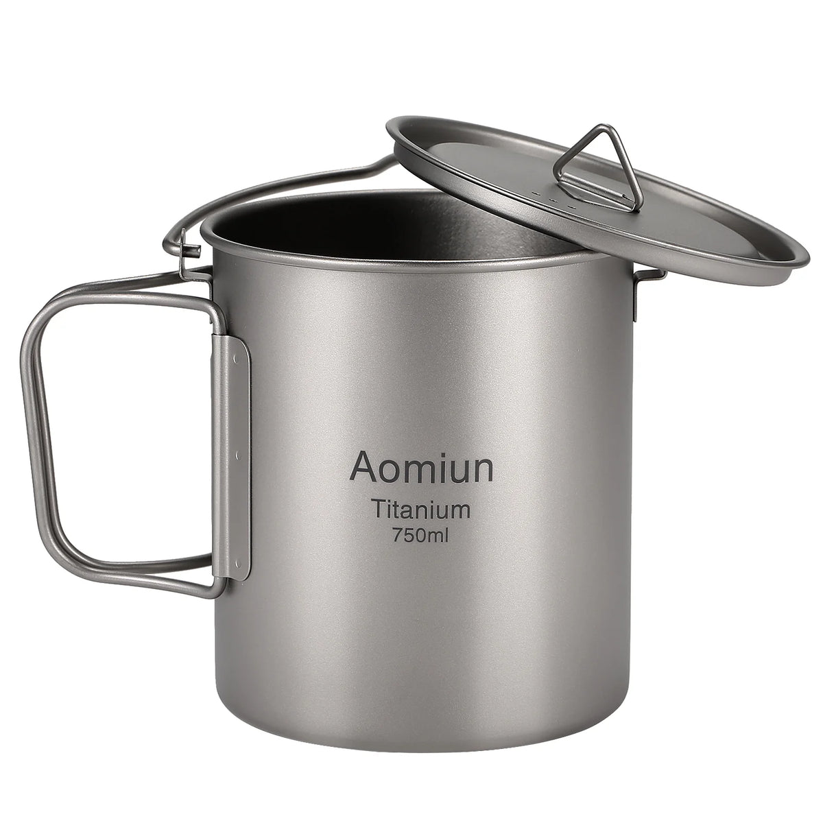 750ml Titanium Pot with Lid and Foldable Handle F502867
