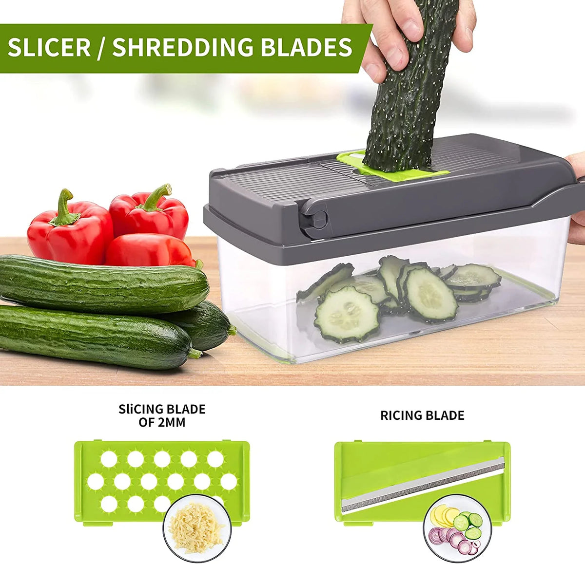 13-in-1 Vegetable & Fruit Chopper with Colander Container T41275