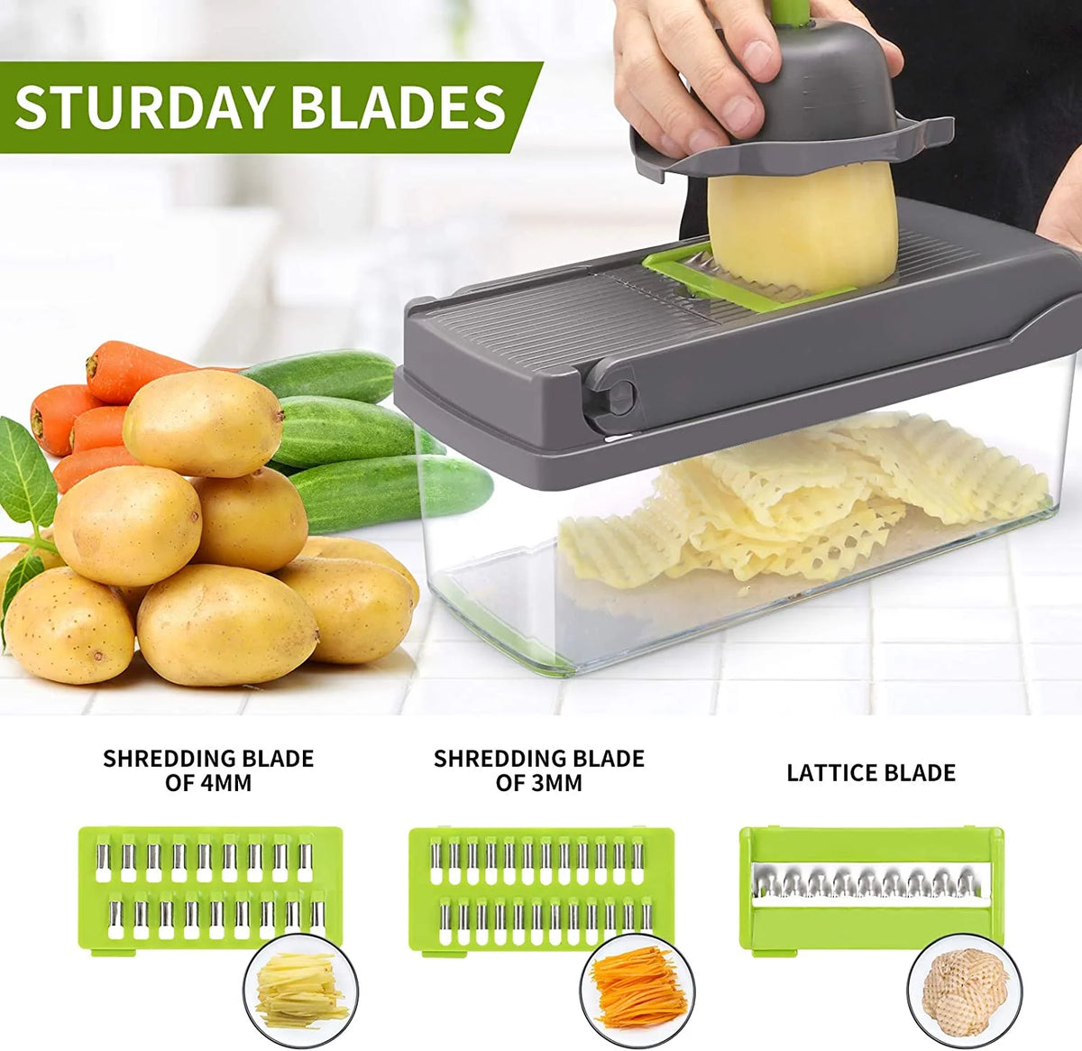 13-in-1 Vegetable & Fruit Chopper with Colander Container T41275